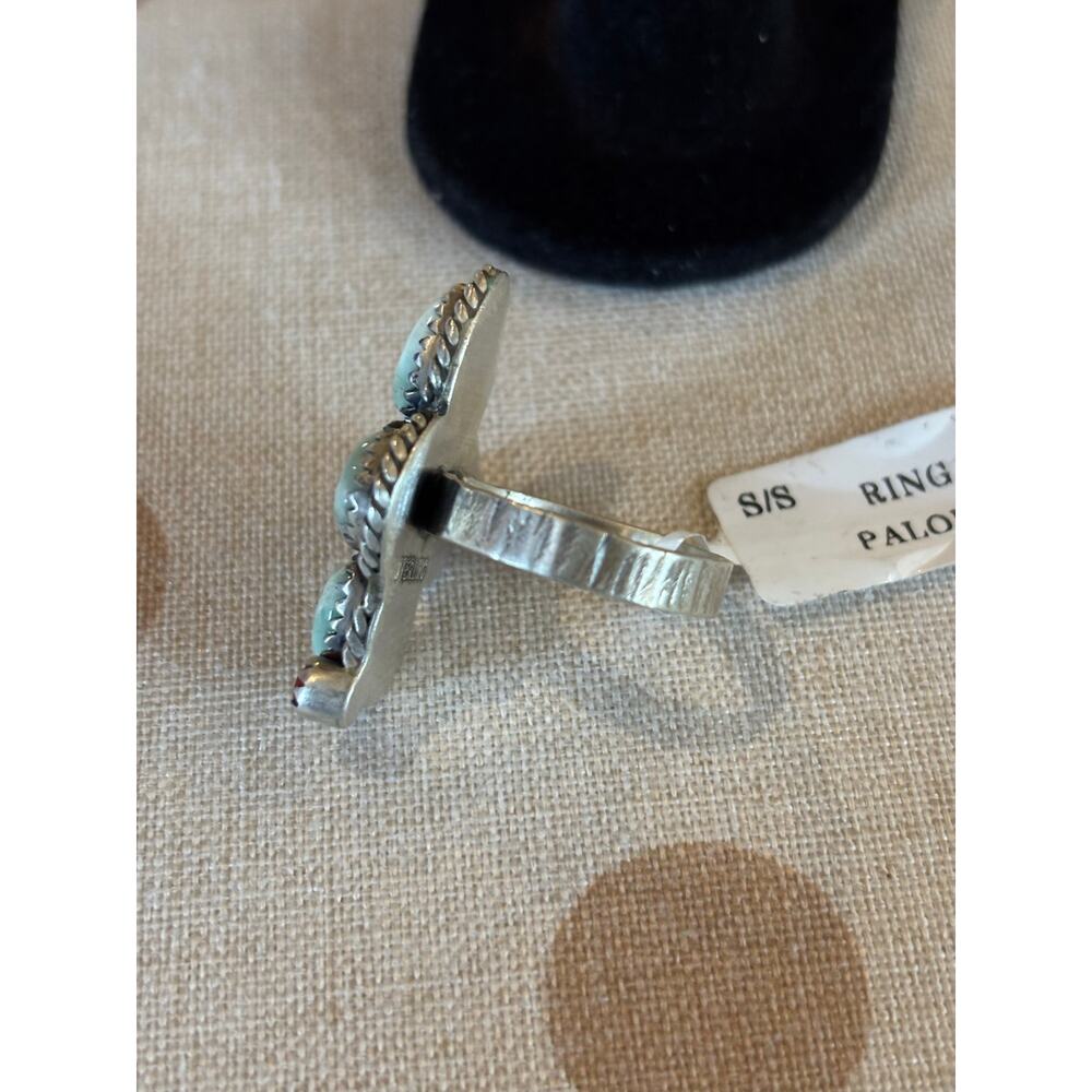 Paloma Turquoise Cactus Ring in Sterling Silver Adjustable - Picture 8 of 10